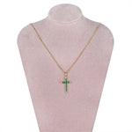 Emerald and Diamond Cross Pendant-Charlotte Sayers Antique Jewellery