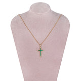 Emerald and Diamond Cross Pendant-Charlotte Sayers Antique Jewellery