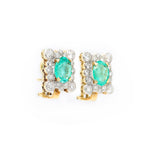 Emerald and Diamond Earrings-Charlotte Sayers Antique Jewellery