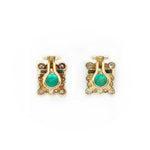 Emerald and Diamond Earrings-Charlotte Sayers Antique Jewellery