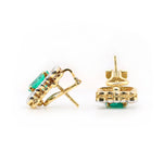 Emerald and Diamond Earrings-Charlotte Sayers Antique Jewellery