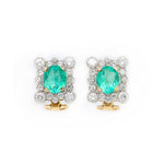 Emerald and Diamond Earrings-Charlotte Sayers Antique Jewellery