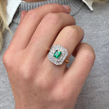 Emerald and Diamond Ring-Charlotte Sayers Antique Jewellery