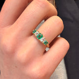 Emerald and Diamond Ring-Charlotte Sayers Antique Jewellery