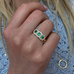 Emerald and Diamond Ring-Charlotte Sayers Antique Jewellery