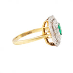Emerald and Diamond Ring-Charlotte Sayers Antique Jewellery