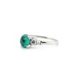 Emerald and Diamond Ring-Charlotte Sayers Antique Jewellery