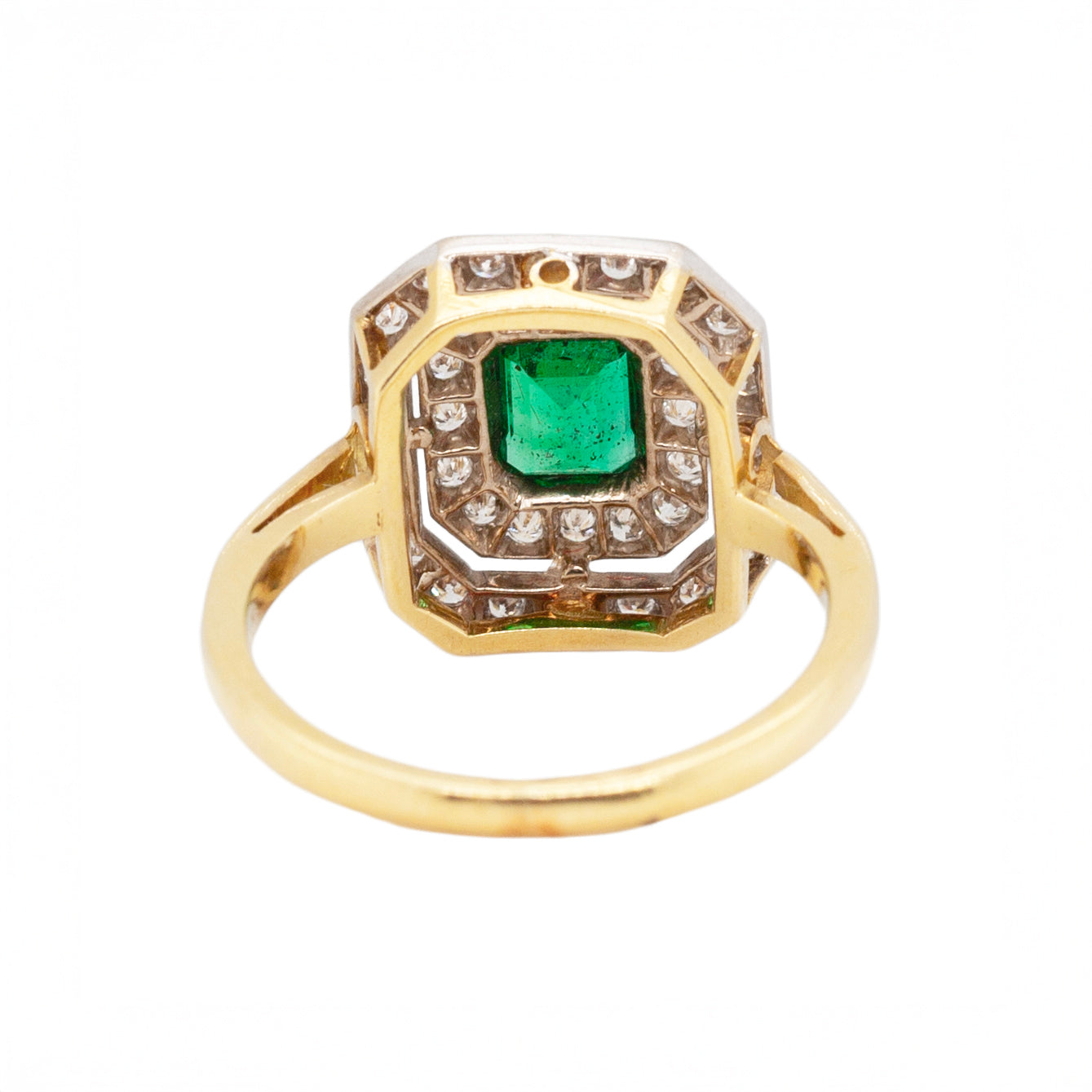 Emerald and Diamond Ring-Charlotte Sayers Antique Jewellery