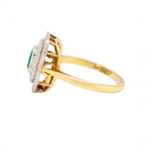 Emerald and Diamond Ring-Charlotte Sayers Antique Jewellery