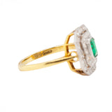 Emerald and Diamond Ring-Charlotte Sayers Antique Jewellery