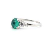 Emerald and Diamond Ring-Charlotte Sayers Antique Jewellery