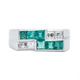 Emerald and Diamond Ring-Charlotte Sayers Antique Jewellery