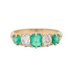 Emerald and Diamond Ring-Charlotte Sayers Antique Jewellery