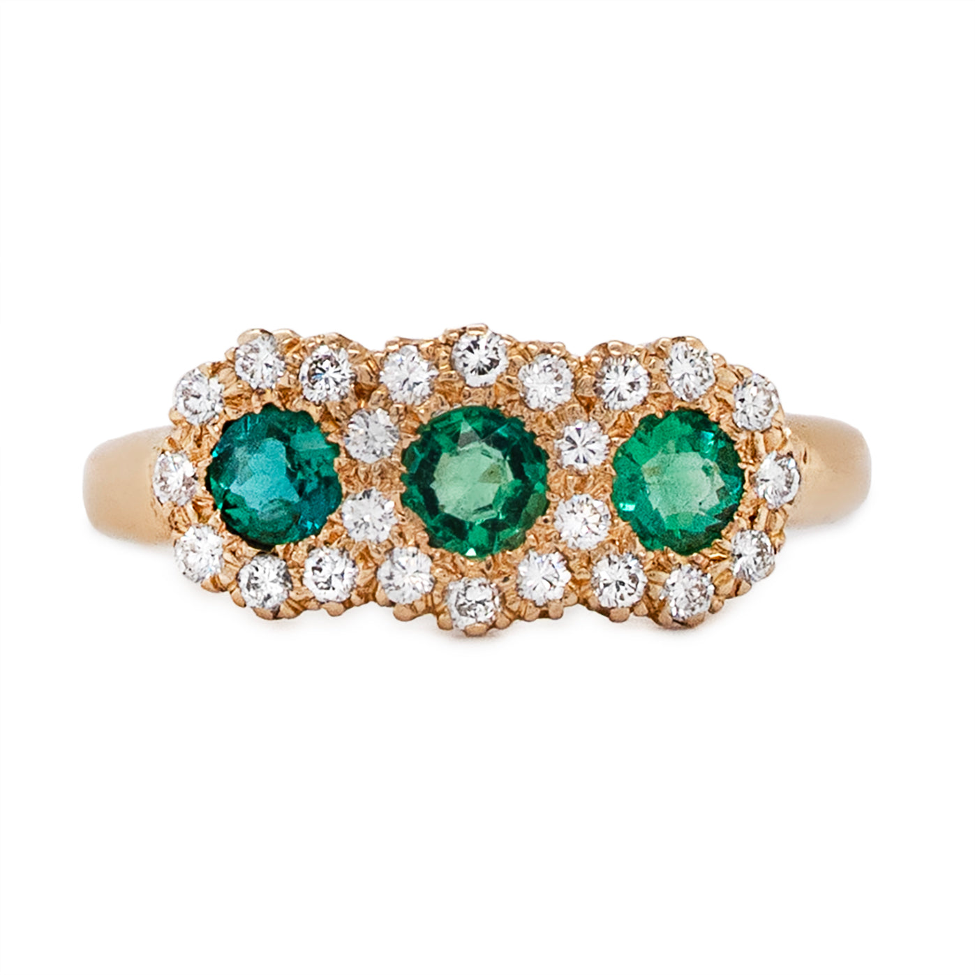 Emerald and Diamond Ring-Charlotte Sayers Antique Jewellery