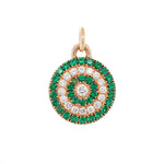 Emerald and Diamond Target Pendant-Charlotte Sayers Antique Jewellery