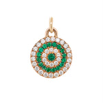 Emerald and Diamond Target Pendant-Charlotte Sayers Antique Jewellery