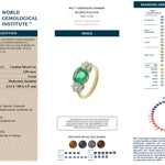 Emerald and Diamond Three Stone Trilogy Ring-Charlotte Sayers Antique Jewellery