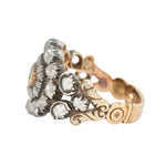 Emerald and Diamond Victorian Ring-Charlotte Sayers Antique Jewellery