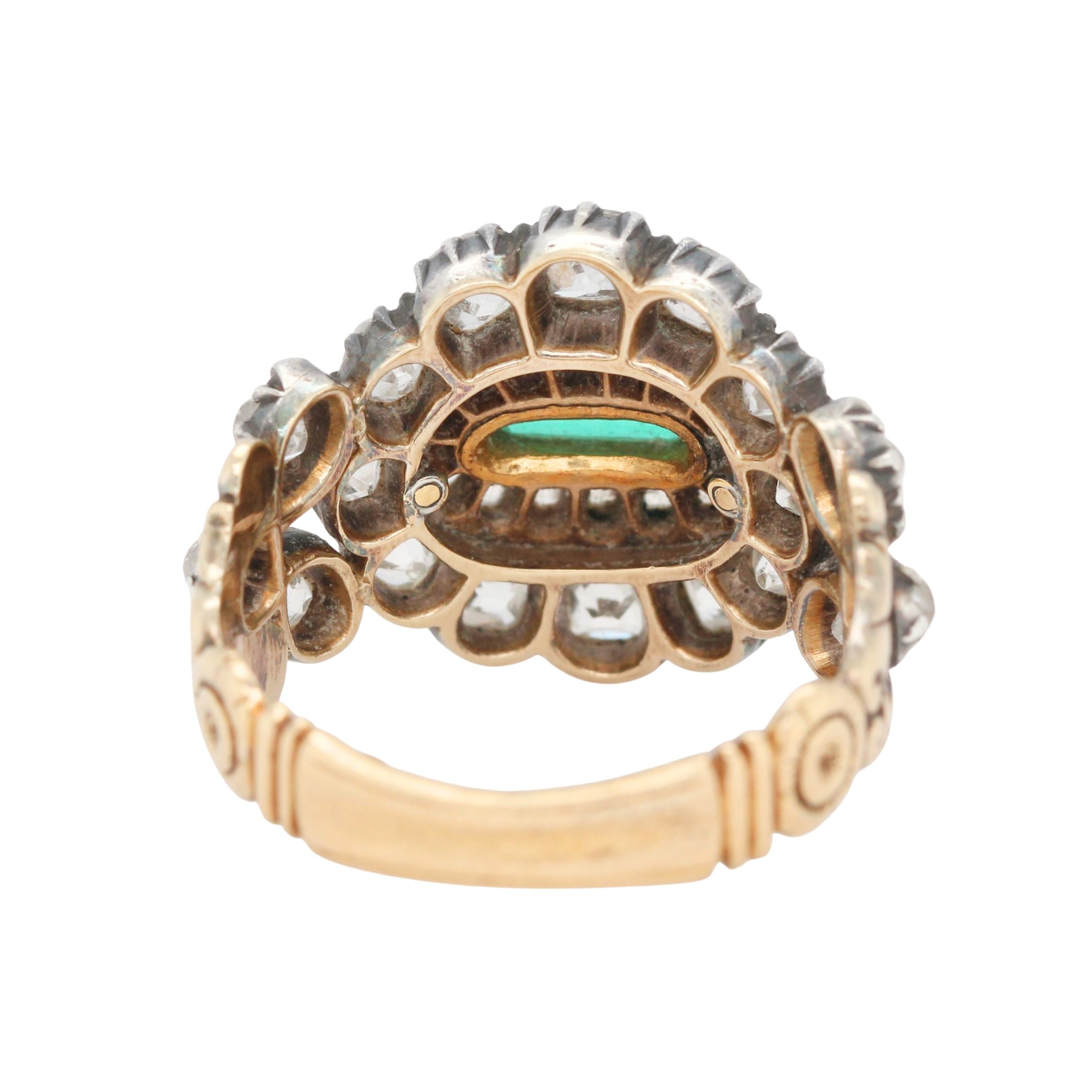 Emerald and Diamond Victorian Ring-Charlotte Sayers Antique Jewellery
