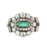 Emerald and Diamond Victorian Ring-Charlotte Sayers Antique Jewellery