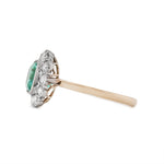 Emerald and Diamond Vintage Ring-Charlotte Sayers Antique Jewellery