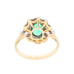Emerald and Old Cut Diamond Cluster Ring-Charlotte Sayers Antique Jewellery