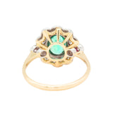 Emerald and Old Cut Diamond Cluster Ring-Charlotte Sayers Antique Jewellery