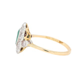 Emerald and Old Cut Diamond Cluster Ring-Charlotte Sayers Antique Jewellery
