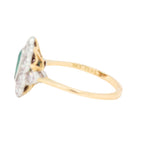 Emerald and Old Cut Diamond Cluster Ring-Charlotte Sayers Antique Jewellery