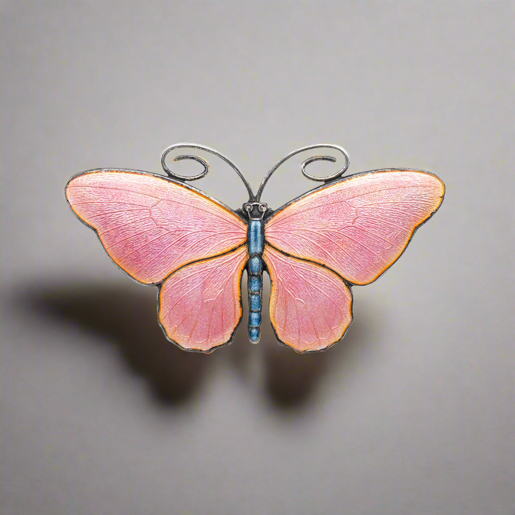 Enamel Butterfly Brooch-Charlotte Sayers Antique Jewellery