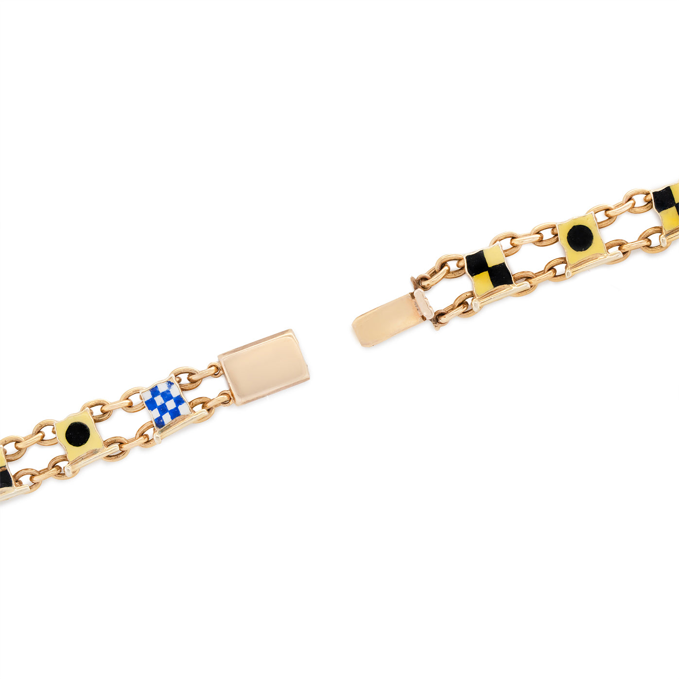 Enamel Maritime Signal Flag Bracelet-Charlotte Sayers Antique Jewellery
