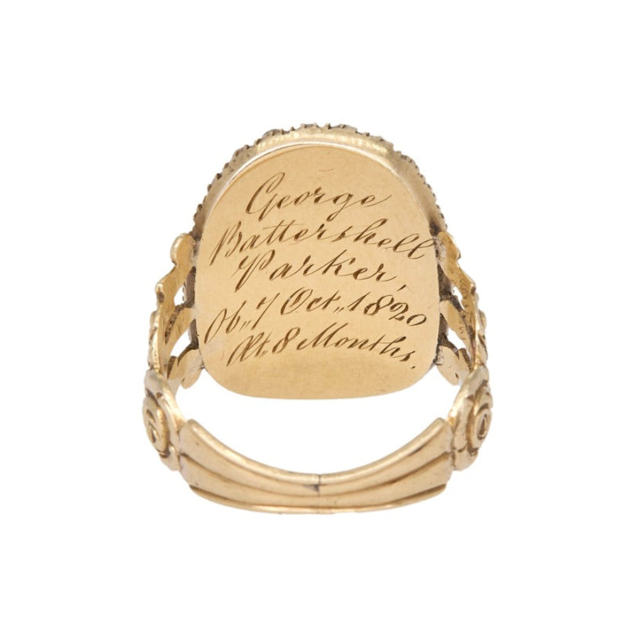 Enamel Memorial ring-Charlotte Sayers Antique Jewellery