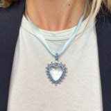 Enamel Natural Pearl and Rock Crystal Heart Pendant-Charlotte Sayers Antique Jewellery