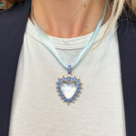 Enamel Natural Pearl and Rock Crystal Heart Pendant-Charlotte Sayers Antique Jewellery