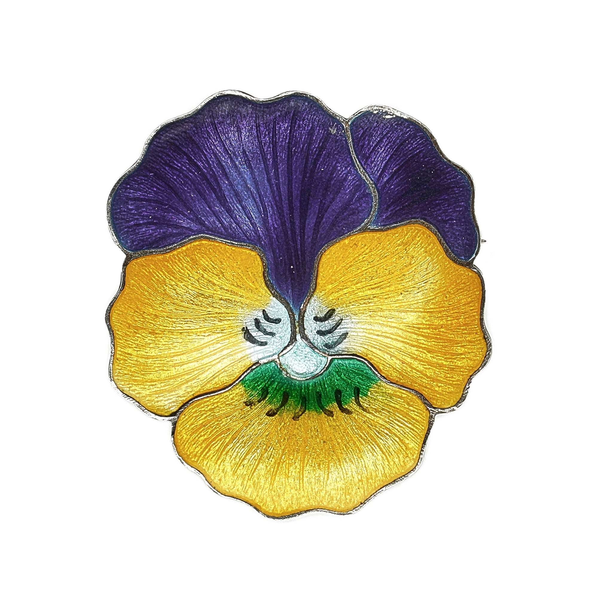 Enamel Pansy Brooch-Charlotte Sayers Antique Jewellery