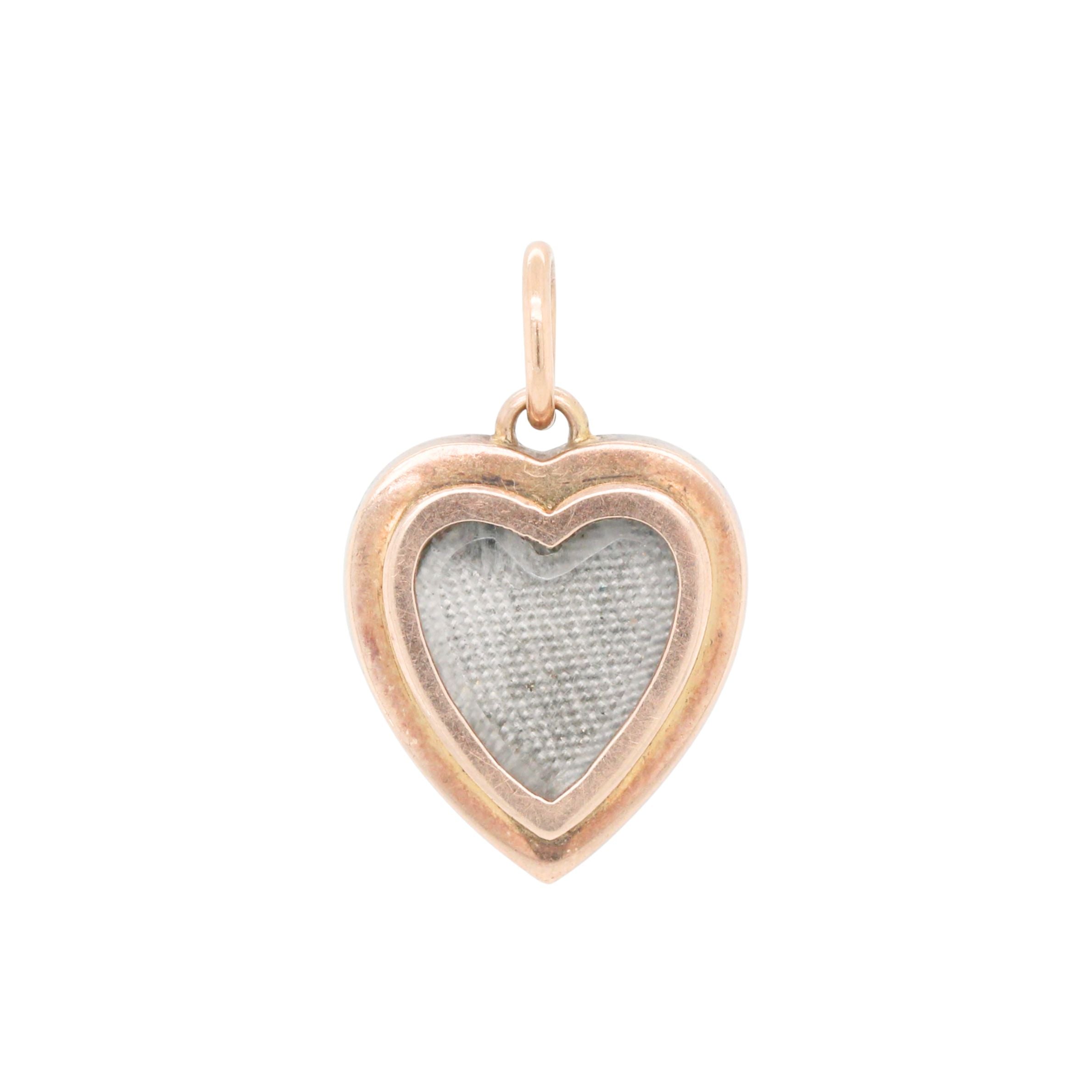 Enamel and Diamond Heart Locket Pendant-Charlotte Sayers Antique Jewellery