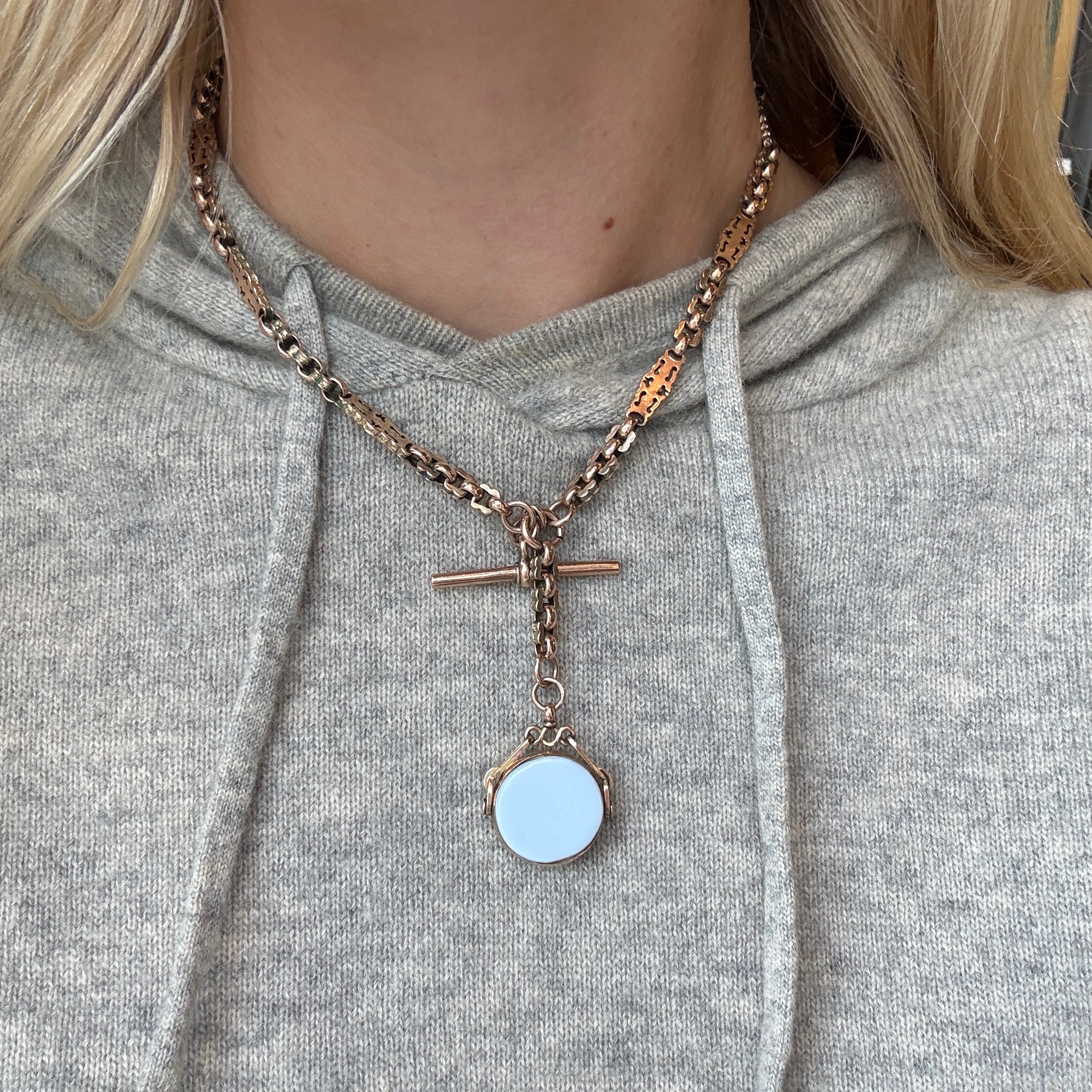 Engraved Link Albert Chain-Charlotte Sayers Antique Jewellery