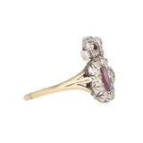 Ruby Diamond Double Heart Ring