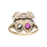 Ruby Diamond Double Heart Ring