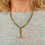 Fancy Link 9ct Gold Albert Chain-Charlotte Sayers Antique Jewellery