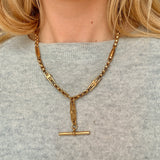 Fancy Link 9ct Gold Albert Chain-Charlotte Sayers Antique Jewellery