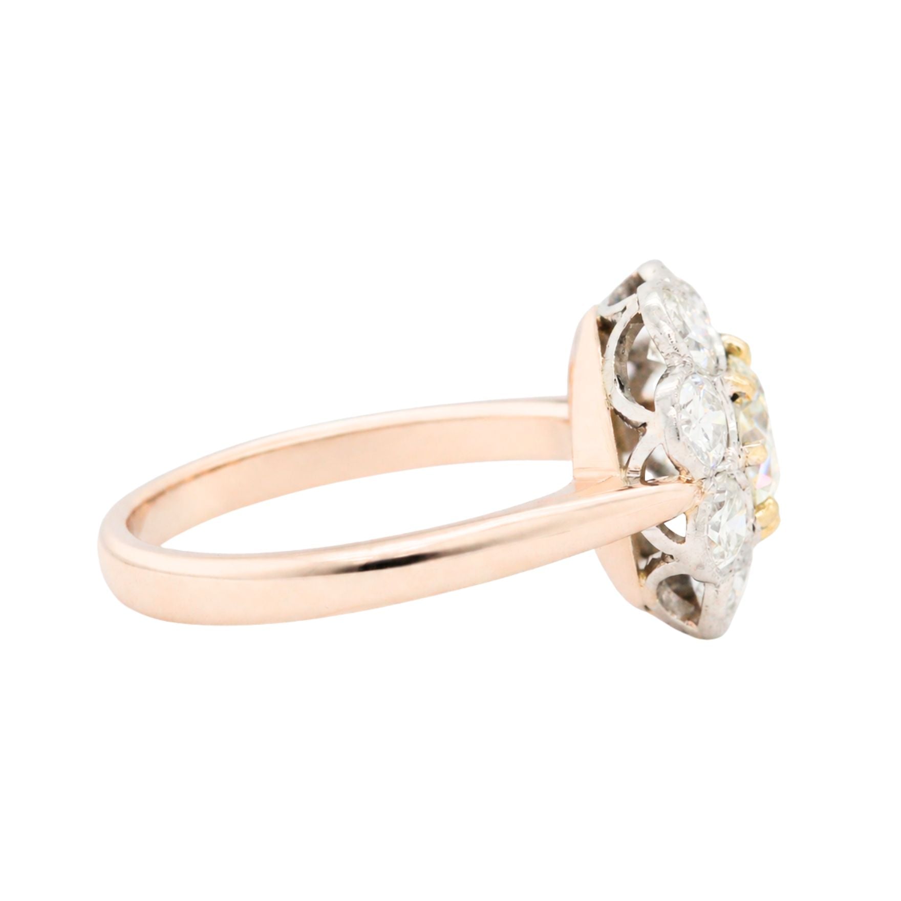 Fancy Yellow Diamond Cluster Ring-Charlotte Sayers Antique Jewellery