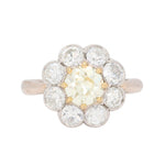 Fancy Yellow Diamond Cluster Ring-Charlotte Sayers Antique Jewellery