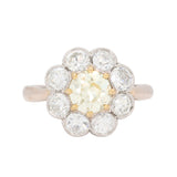 Fancy Yellow Diamond Cluster Ring-Charlotte Sayers Antique Jewellery