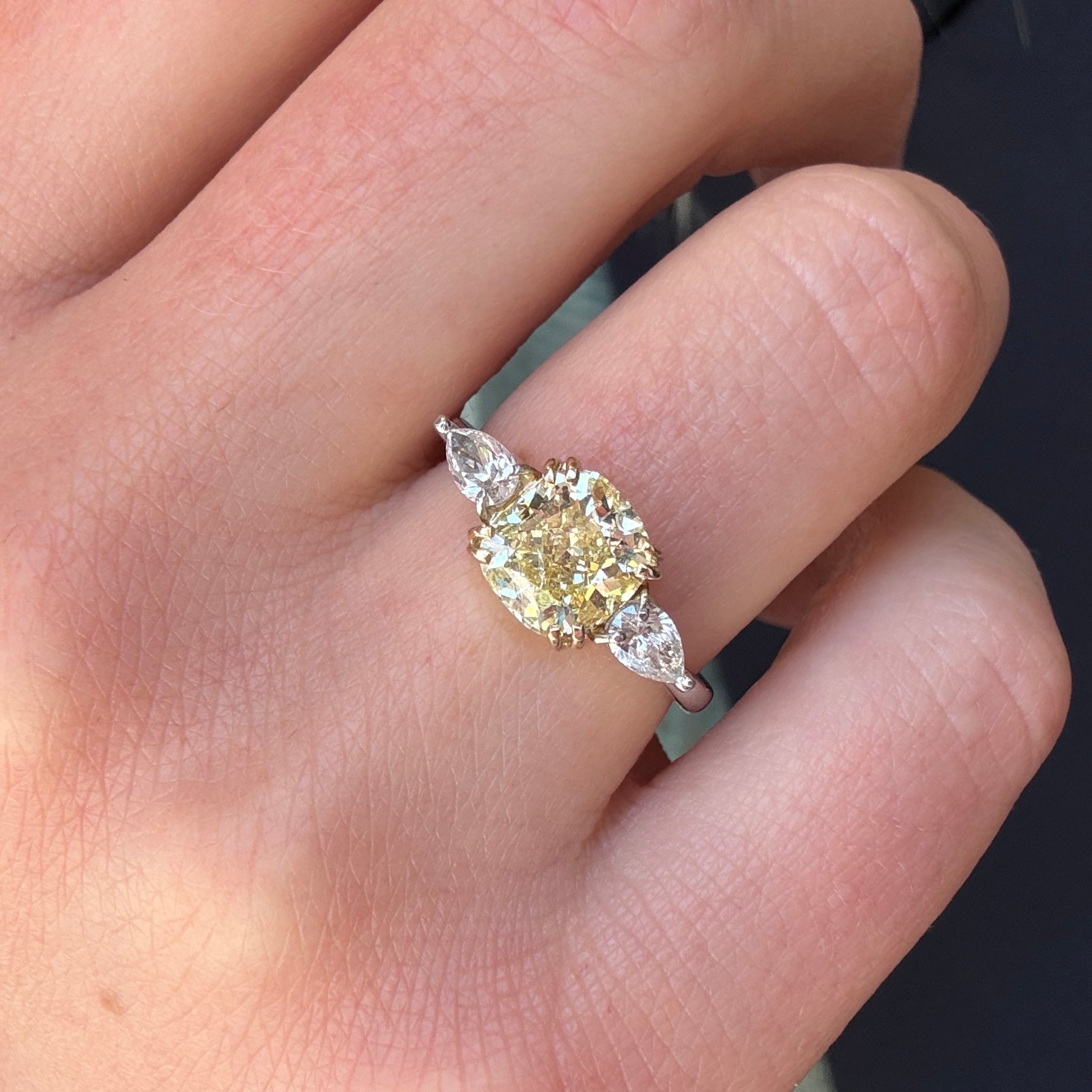Fancy Yellow Diamond and Diamond Ring-Charlotte Sayers Antique Jewellery