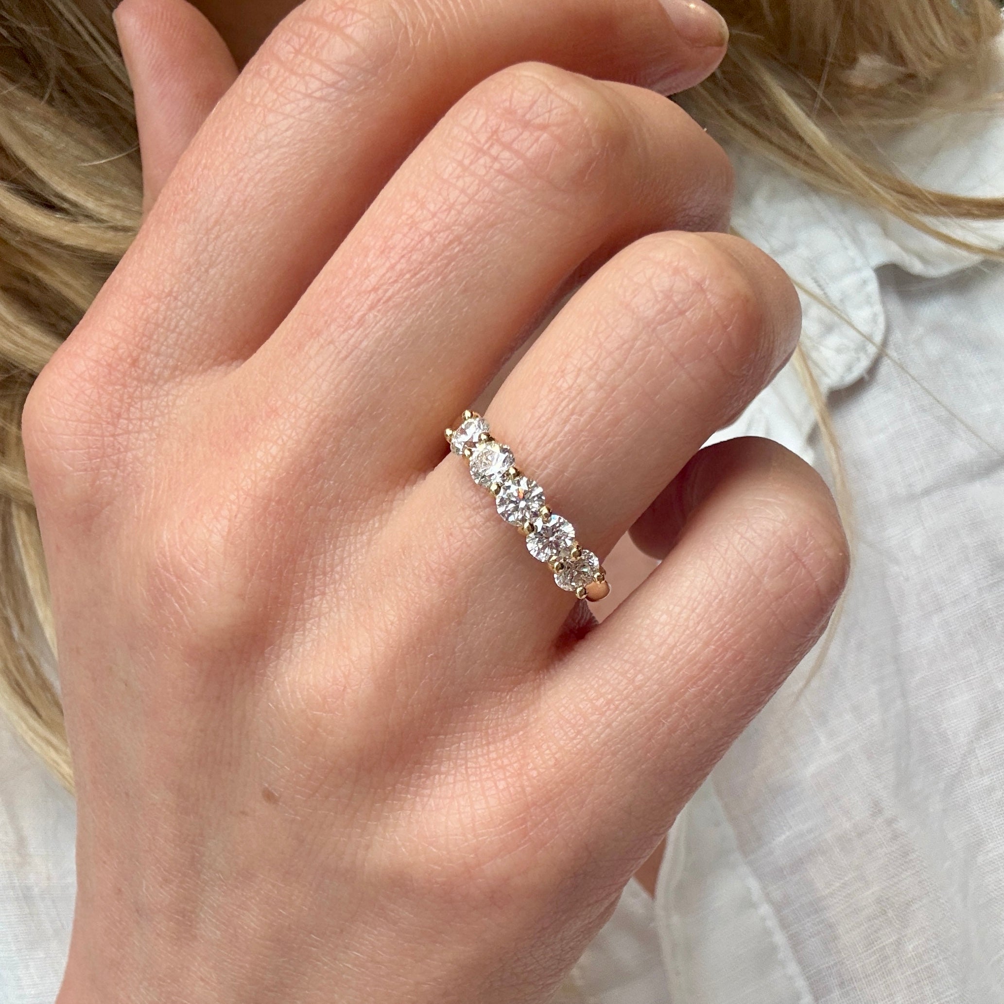 Five Stone Diamond Ring-Charlotte Sayers Antique Jewellery