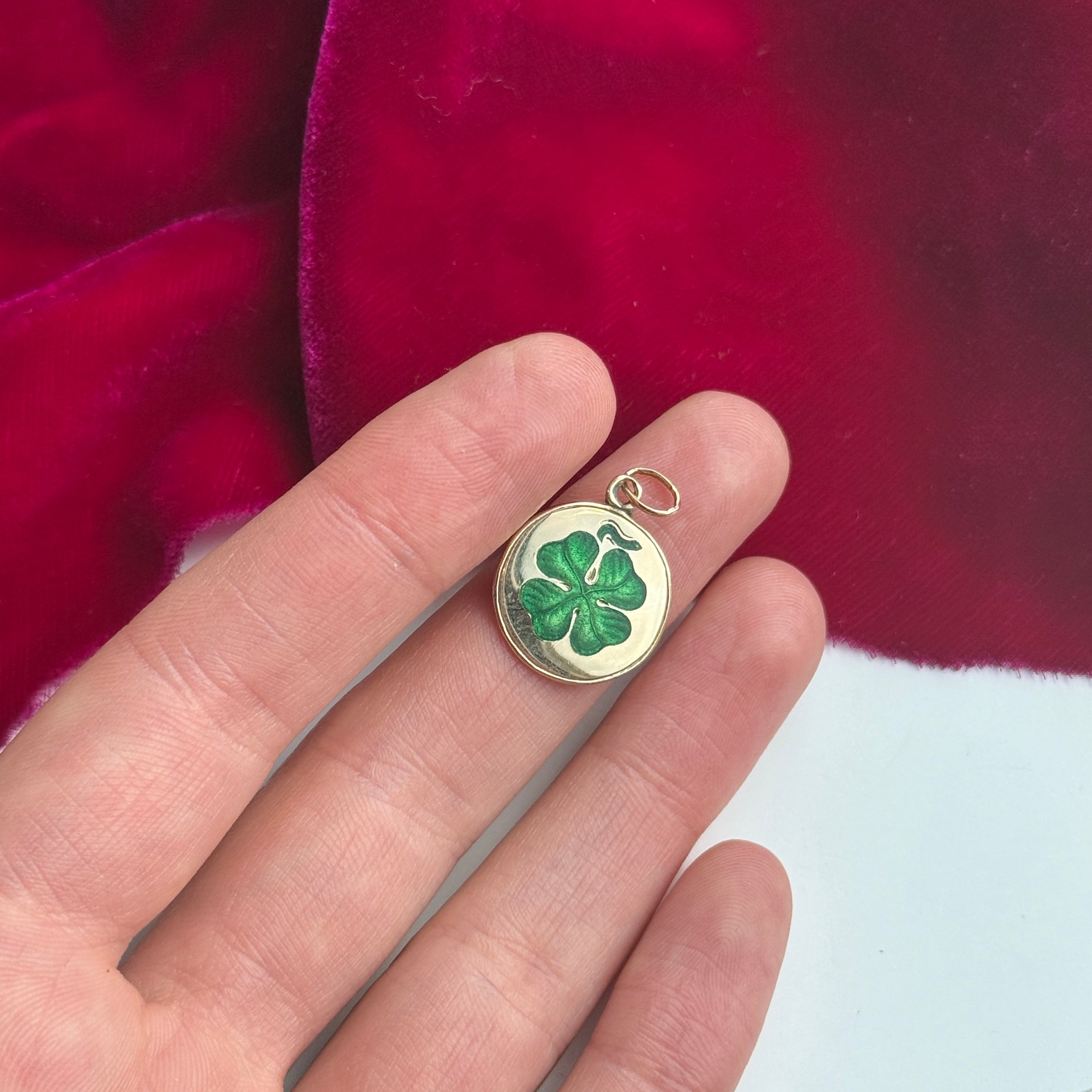 Four Leaf Clover Pendant-Charlotte Sayers Antique Jewellery