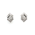 French 1940s Diamond Earrings-Charlotte Sayers Antique Jewellery