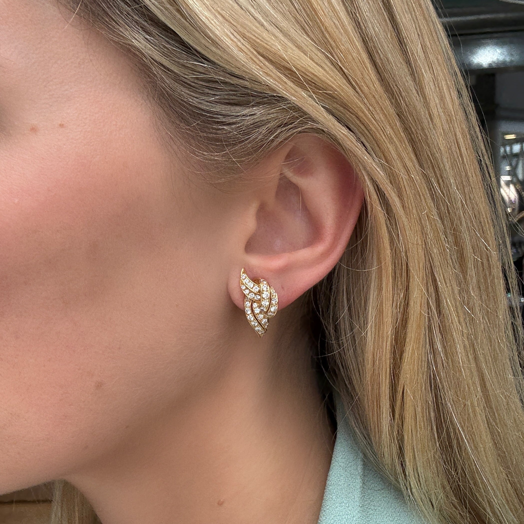 French Diamond Earrings-Charlotte Sayers Antique Jewellery