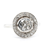 French Diamond Halo Ring-Charlotte Sayers Antique Jewellery